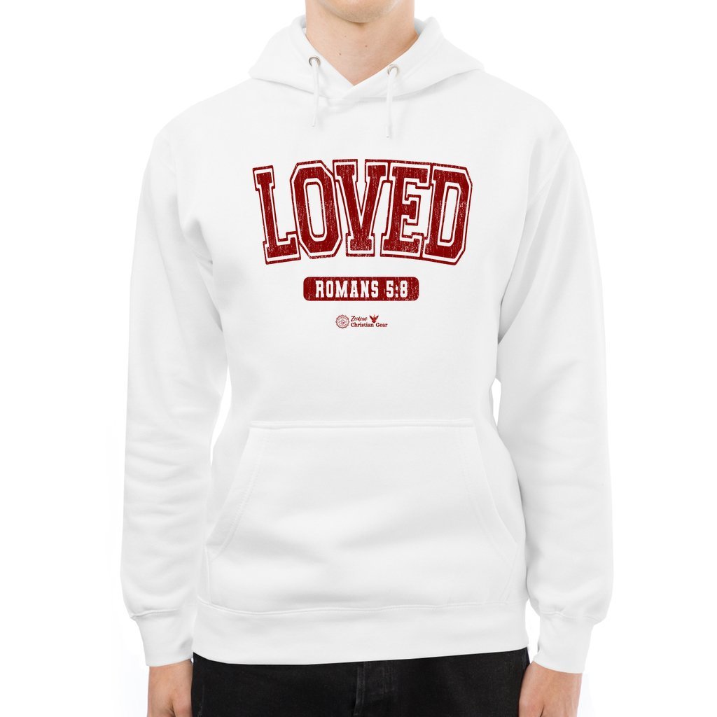 Loved | Romans 5:8 Premium Hoodie - Zealous Christian Gear - 11