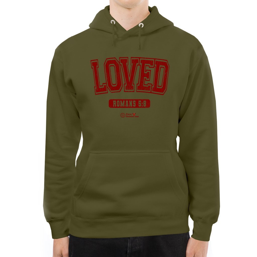 Loved | Romans 5:8 Premium Hoodie - Zealous Christian Gear - 5