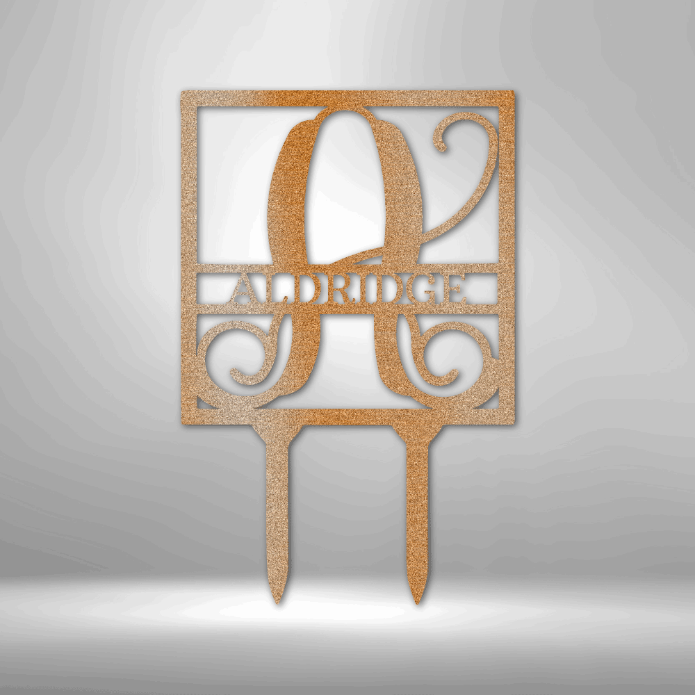 Monogram Square Stake | Metal Yard Art - Zealous Christian Gear - 2