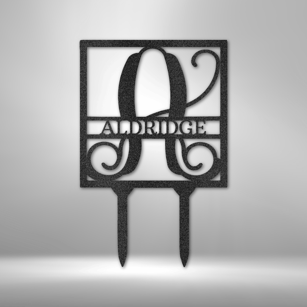 Monogram Square Stake | Metal Yard Art - Zealous Christian Gear - 1