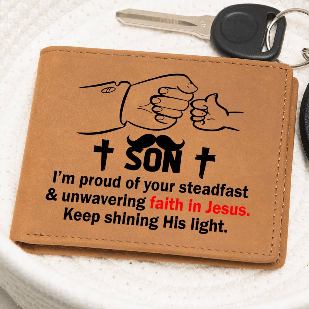 SON: I'm Proud of Your Faith In Jesus | Graphic Leather Wallet - Zealous Christian Gear - 6