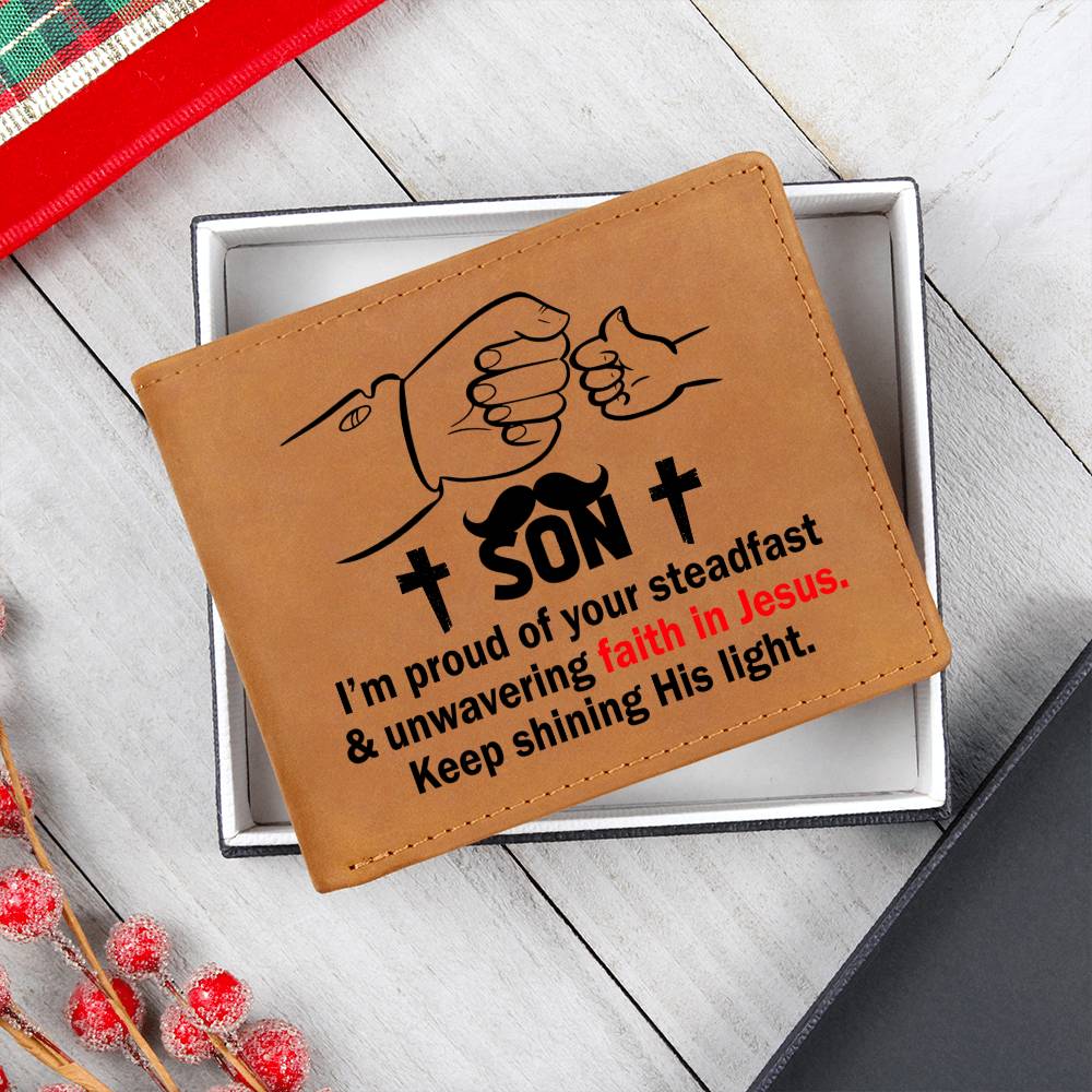 SON: I'm Proud of Your Faith In Jesus | Graphic Leather Wallet - Zealous Christian Gear - 9