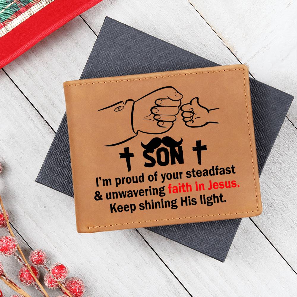 SON: I'm Proud of Your Faith In Jesus | Graphic Leather Wallet - Zealous Christian Gear - 8