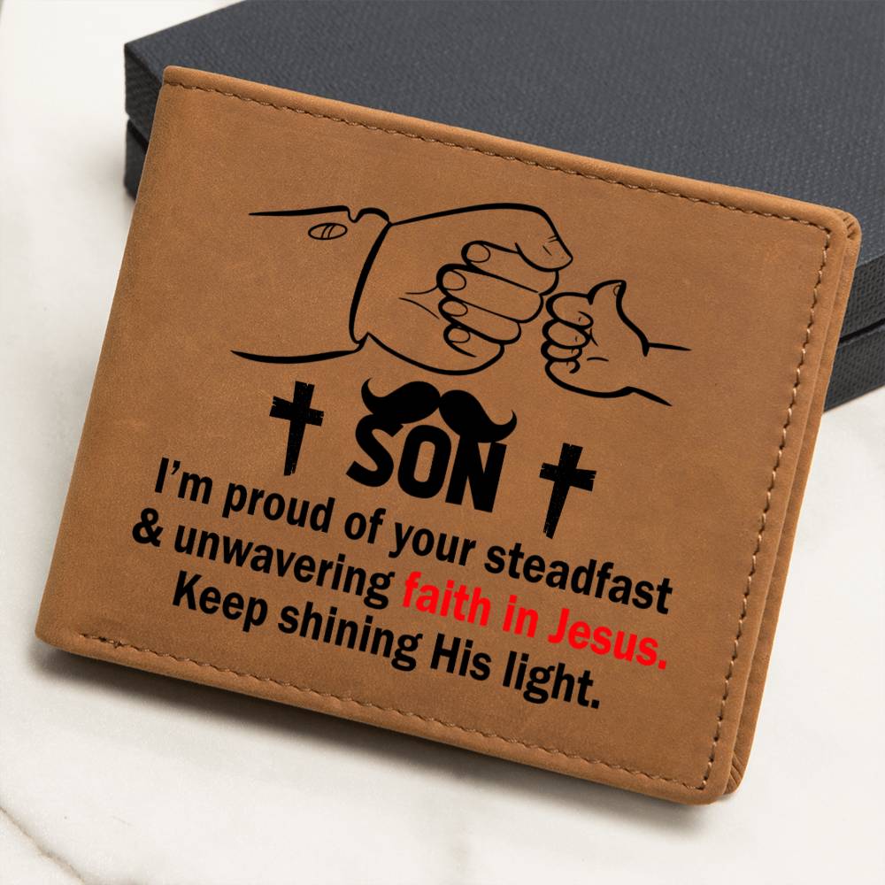 SON: I'm Proud of Your Faith In Jesus | Graphic Leather Wallet - Zealous Christian Gear - 7