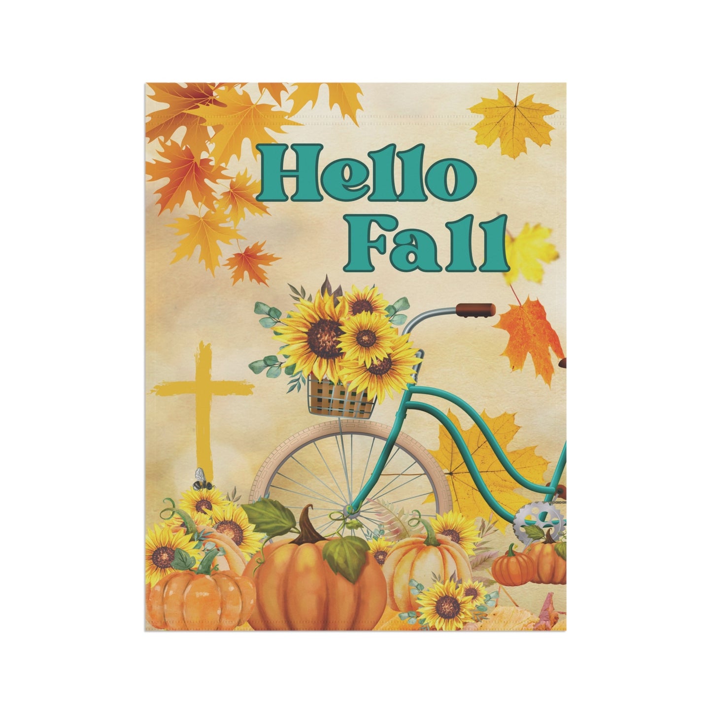 Sunflower Bicycle Ride | Hello Fall Decorative Flag - Zealous Christian Gear - 5