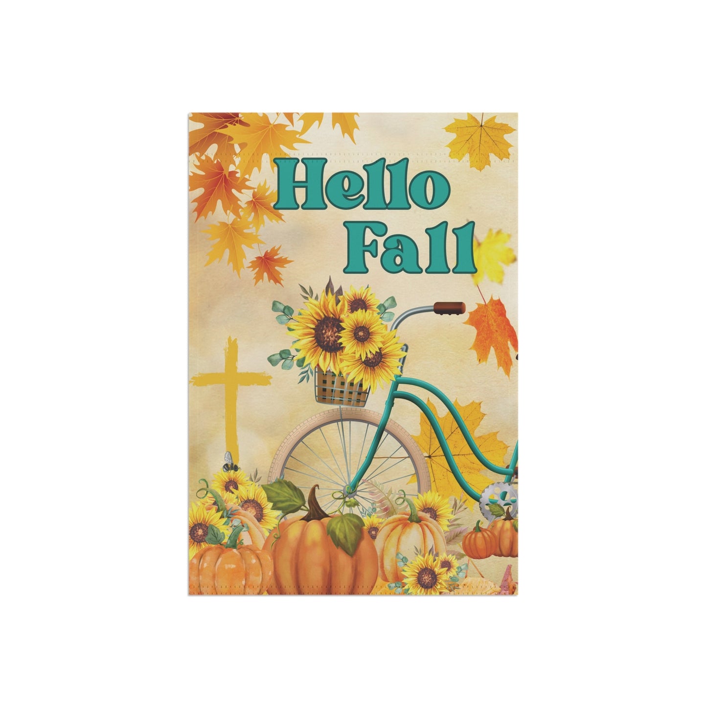 Sunflower Bicycle Ride | Hello Fall Decorative Flag - Zealous Christian Gear - 8