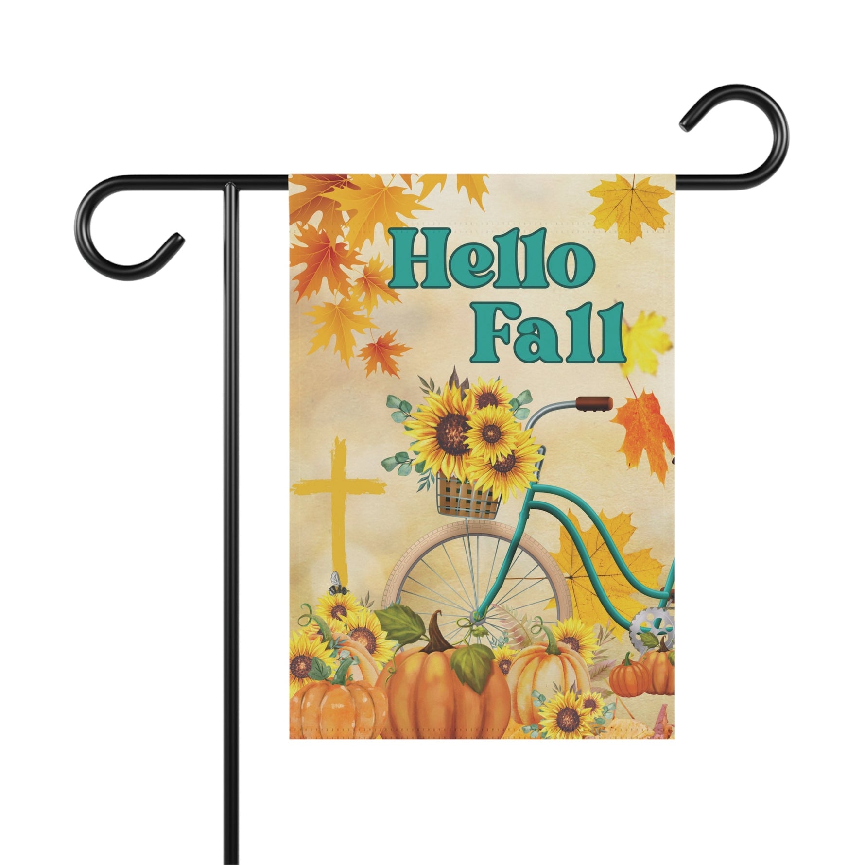 Sunflower Bicycle Ride | Hello Fall Decorative Flag - Zealous Christian Gear - 6