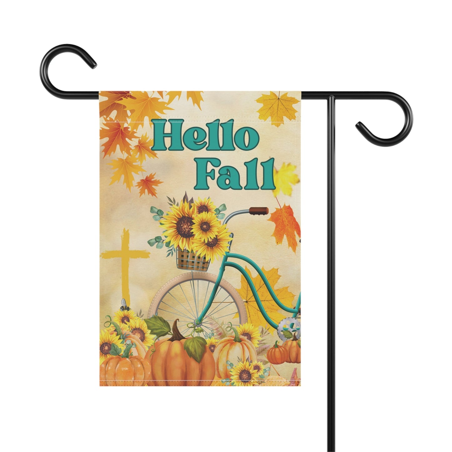 Sunflower Bicycle Ride | Hello Fall Decorative Flag - Zealous Christian Gear - 7