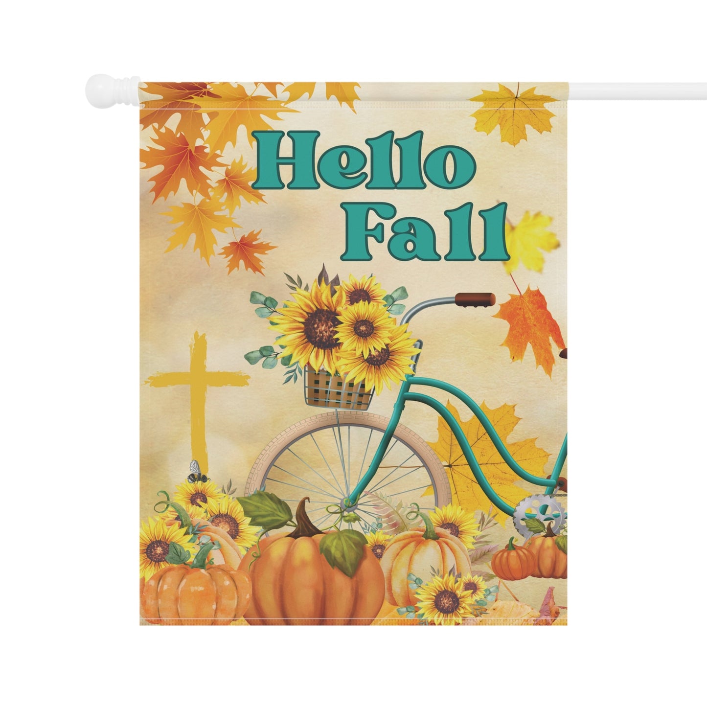 Sunflower Bicycle Ride | Hello Fall Decorative Flag - Zealous Christian Gear - 4