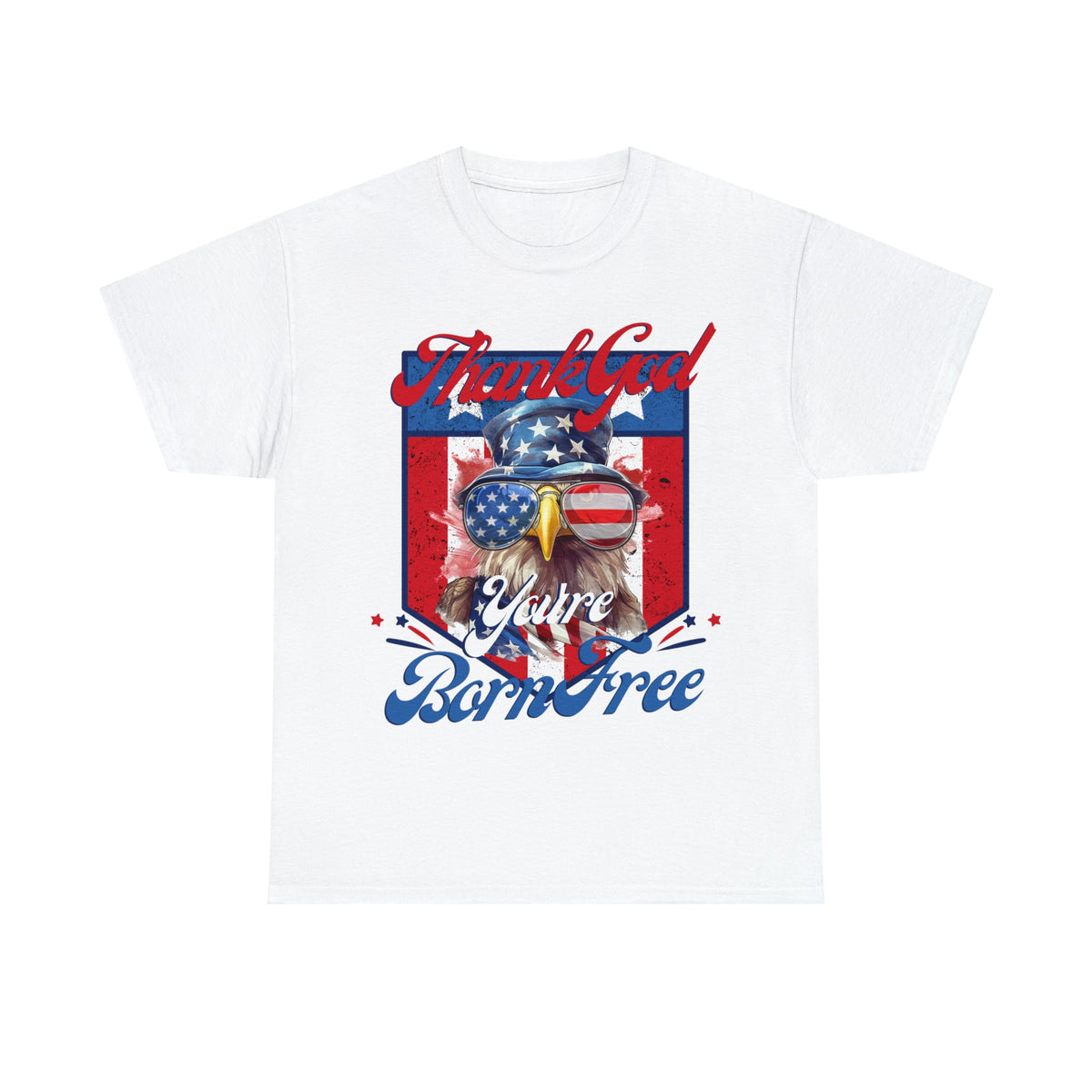 Thank God You're Born Free | Patriotism | Unisex Heavy Cotton T-Shirt - Zealous Christian Gear - 9