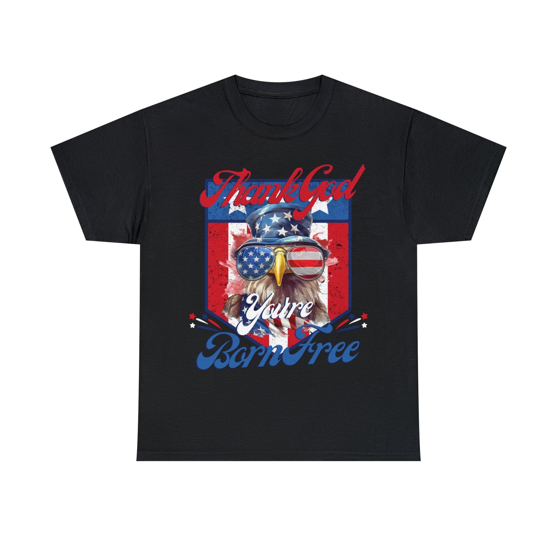 Thank God You're Born Free | Patriotism | Unisex Heavy Cotton T-Shirt - Zealous Christian Gear - 6