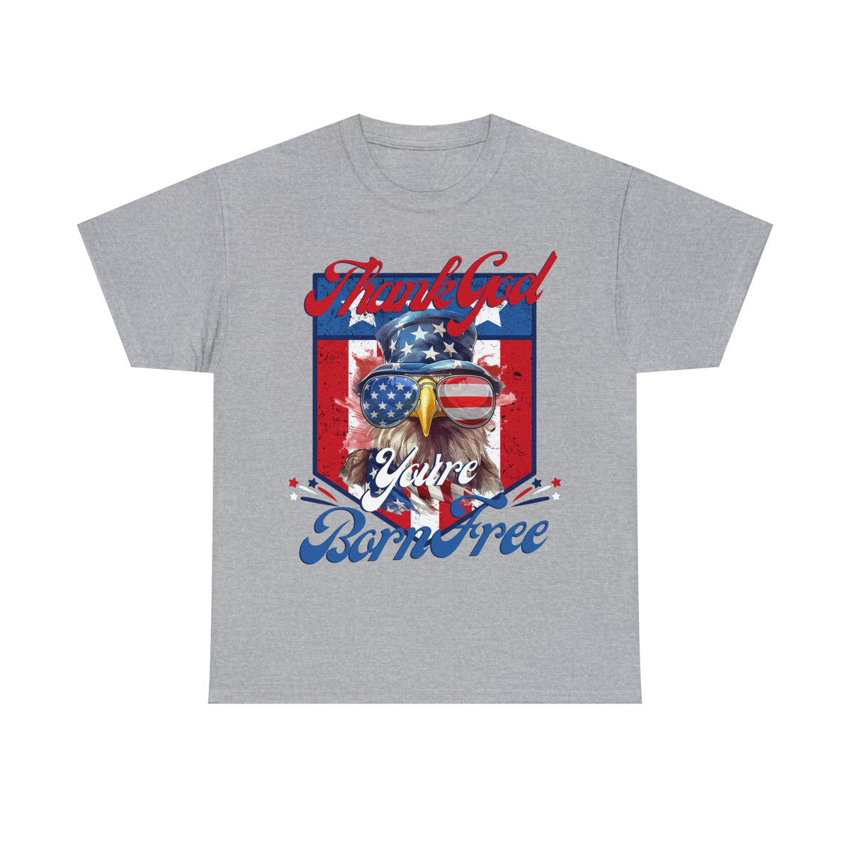 Thank God You're Born Free | Patriotism | Unisex Heavy Cotton T-Shirt - Zealous Christian Gear - 4