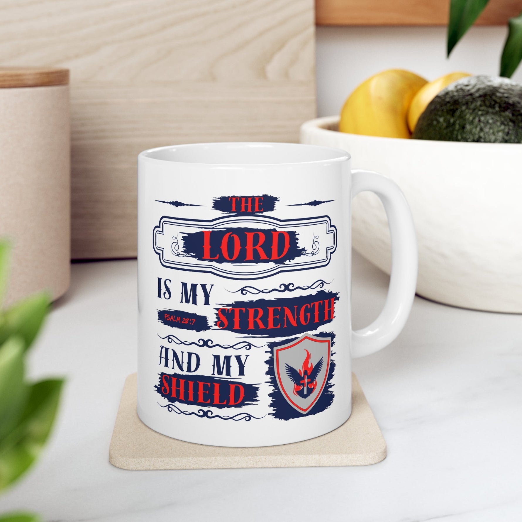 The Lord Is My Strength and My Shield | Psalm 28:7 | 11oz Ceramic Mug - Zealous Christian Gear - 5