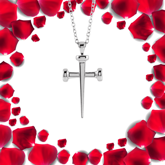 Women's Cross of Nails Sterling Silver Necklace - Zealous Christian Gear - 1