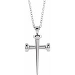 Women's Cross of Nails Sterling Silver Necklace - Zealous Christian Gear - 2