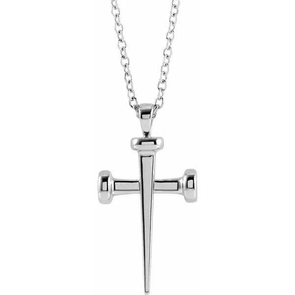 Women's Cross of Nails Sterling Silver Necklace - Zealous Christian Gear - 2