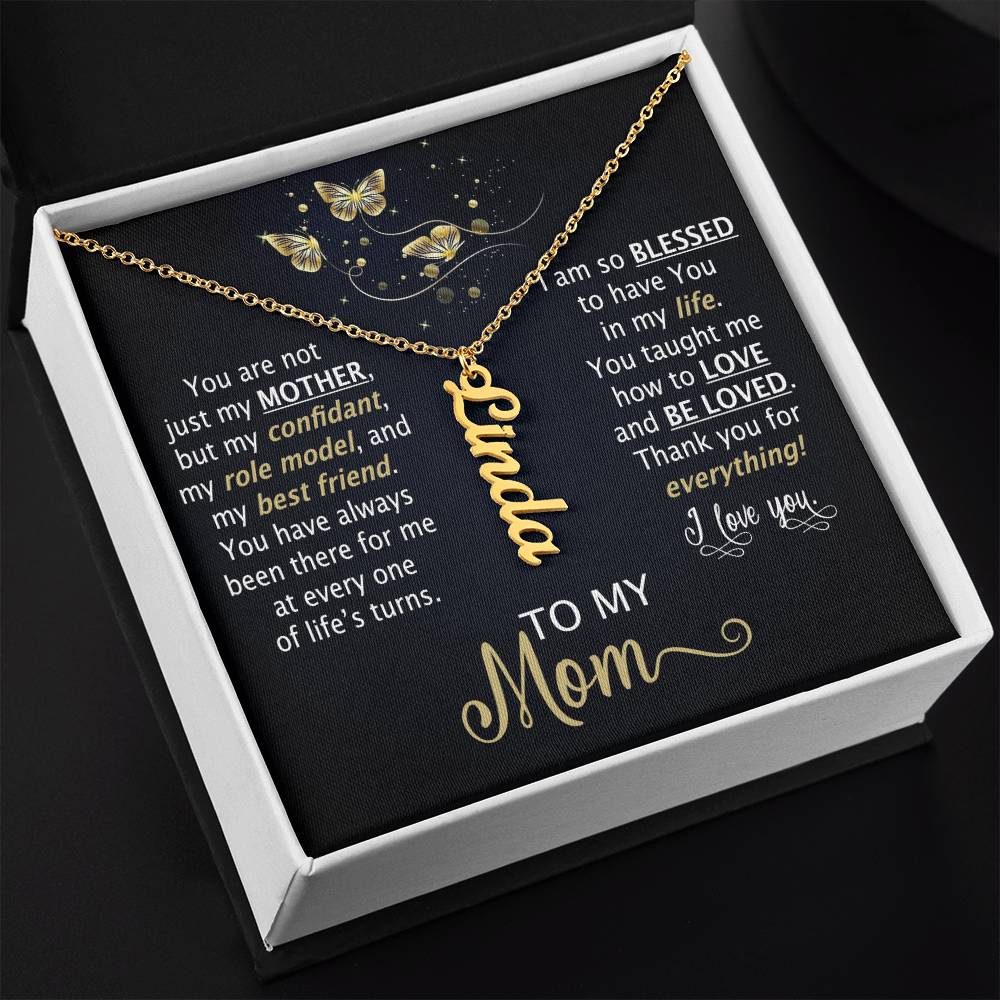 You Are Not Just My Mother | Personalized Vertical Name Necklace | To My Mom - Zealous Christian Gear - 4