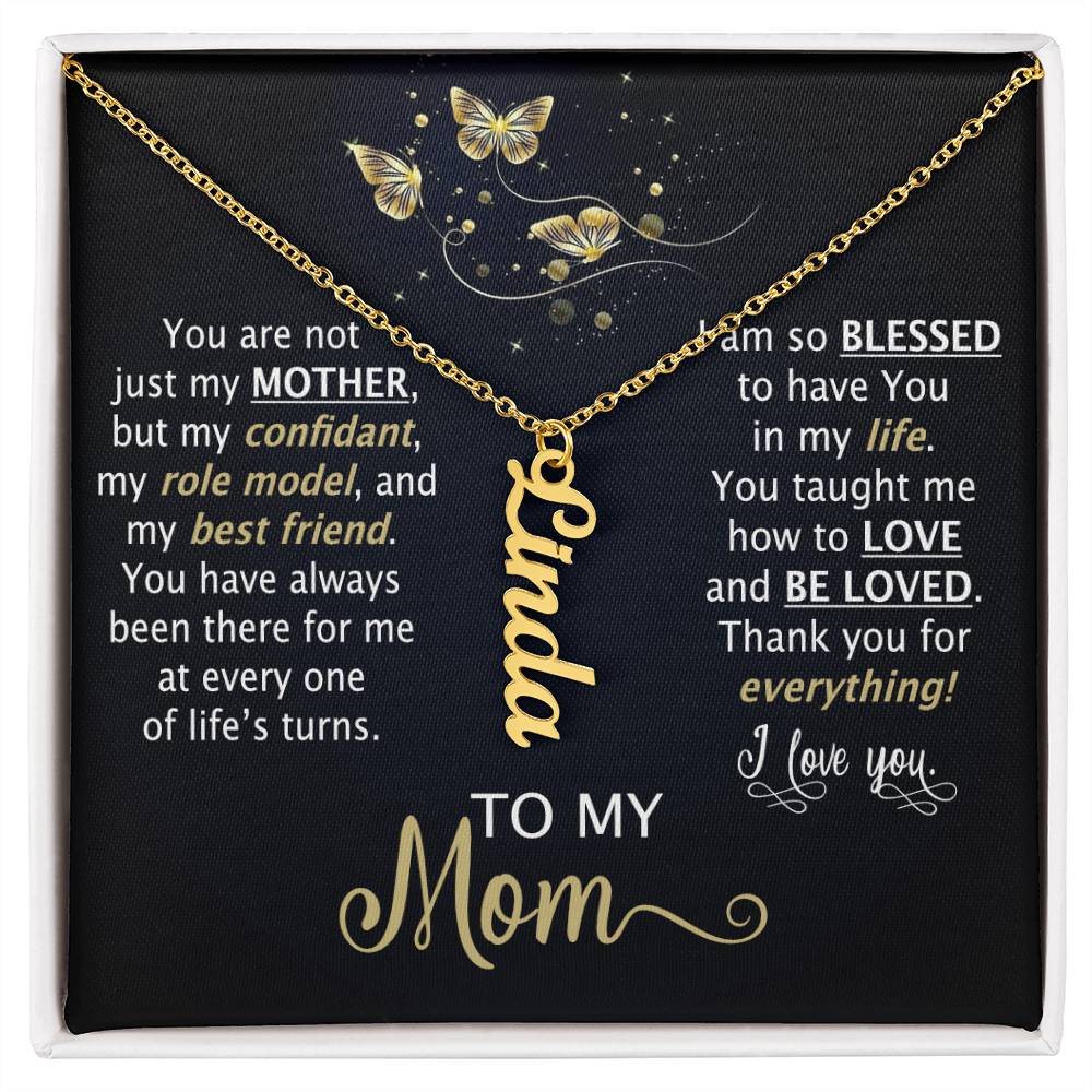 You Are Not Just My Mother | Personalized Vertical Name Necklace | To My Mom - Zealous Christian Gear - 3