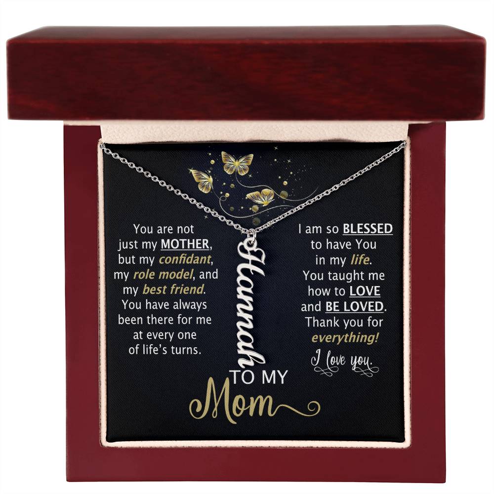 You Are Not Just My Mother | Personalized Vertical Name Necklace | To My Mom - Zealous Christian Gear - 6