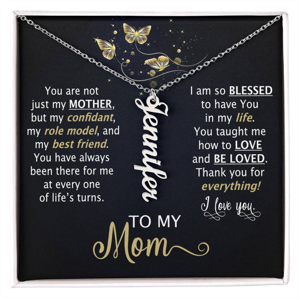 You Are Not Just My Mother | Personalized Vertical Name Necklace | To My Mom - Zealous Christian Gear - 1