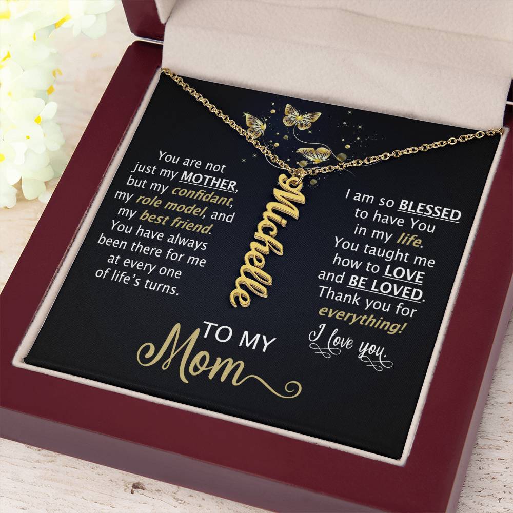 You Are Not Just My Mother | Personalized Vertical Name Necklace | To My Mom - Zealous Christian Gear - 14