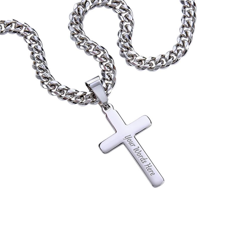 You're the REEL Deal | To My Fishing Dad | I Love You, Dad | Cuban Chain Cross Necklace - Zealous Christian Gear - 5