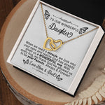 A Wonderful Miracle | To Our Wonderful Daughter | Love Mom & Dad Interlocking Hearts Necklace - Zealous Christian Gear - 5