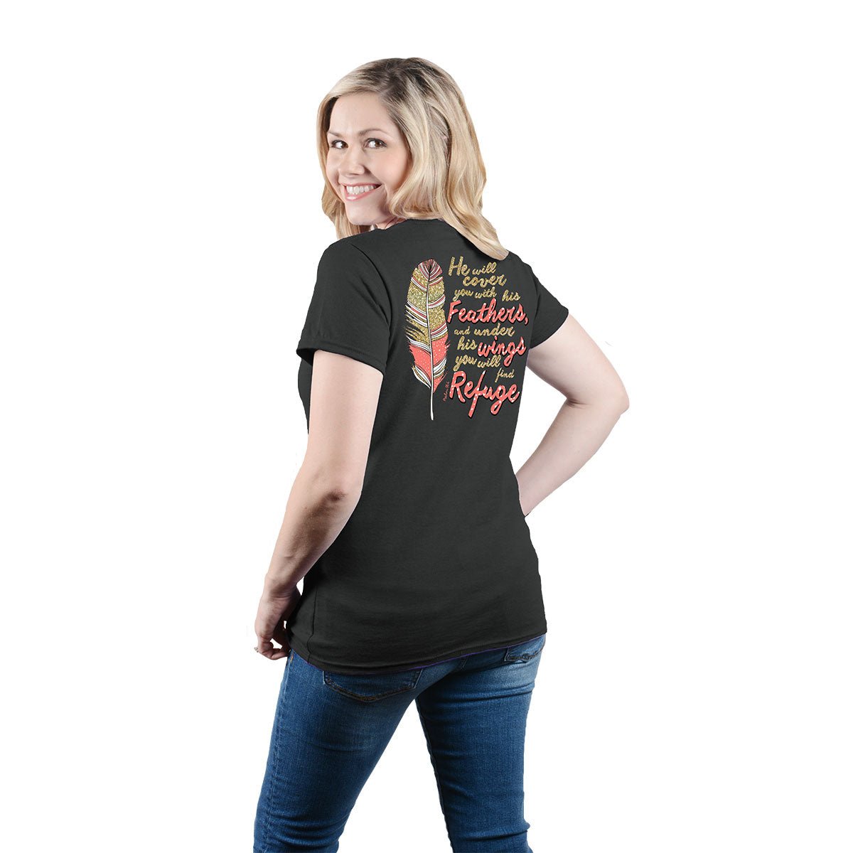 Cherished Feathers™ | Cherished Girl® Womens T-Shirt - Zealous Christian Gear - 3