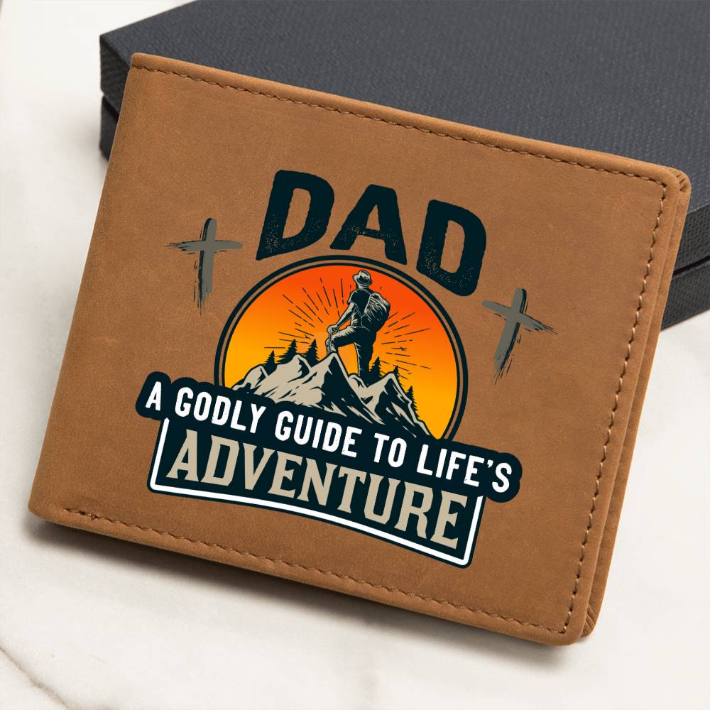 DAD: A Godly Guide to Life's Adventure | Graphic Leather Wallet - Zealous Christian Gear - 1