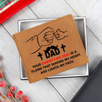 DAD: YOUR CHRIST-LIKE ZEAL IS A FLAME | Graphic Leather Wallet - Zealous Christian Gear - 7