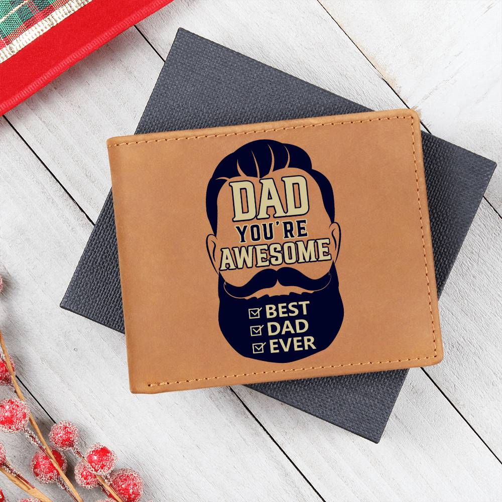 DAD YOU'RE AWESOME | BEST DAD EVER | Graphic Leather Wallet - Zealous Christian Gear - 9