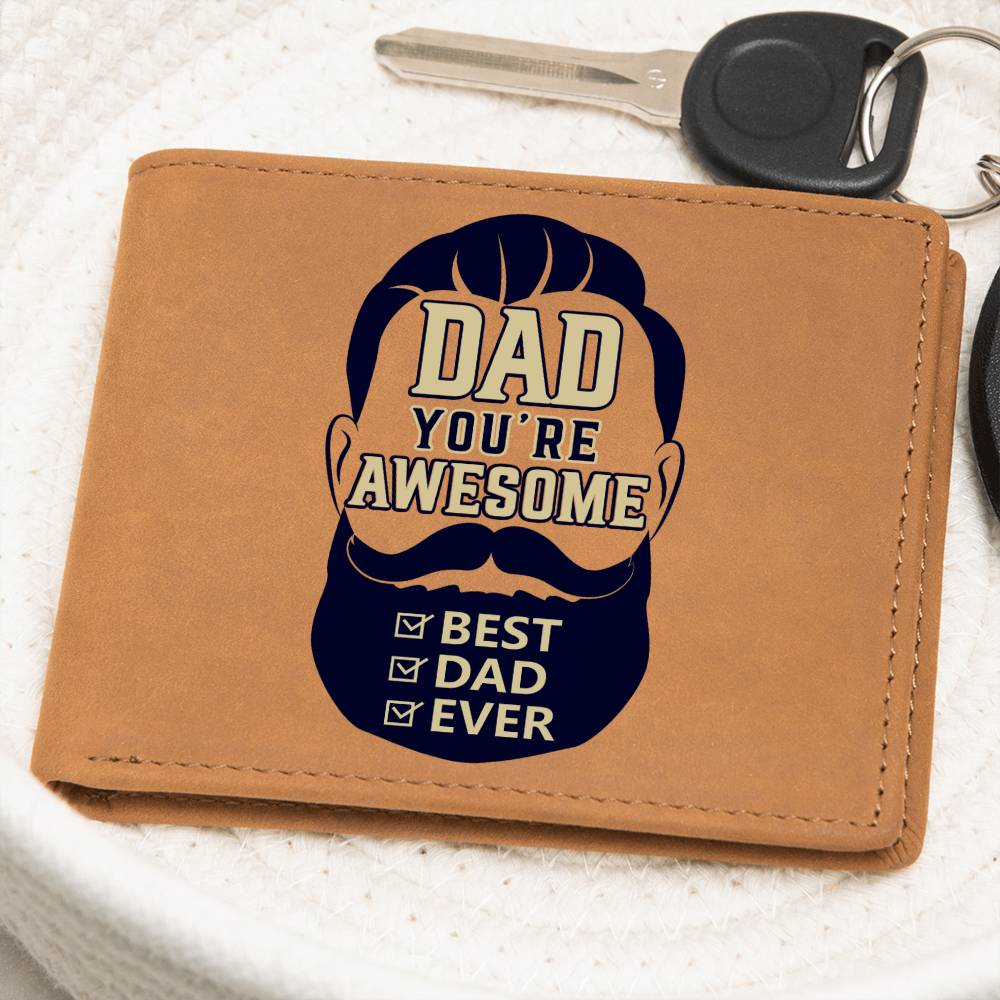 DAD YOU'RE AWESOME | BEST DAD EVER | Graphic Leather Wallet - Zealous Christian Gear - 7