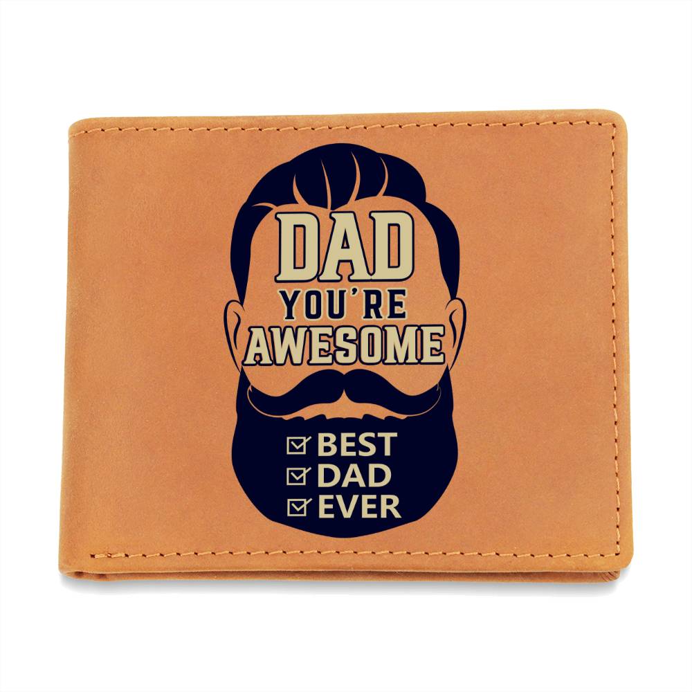 DAD YOU'RE AWESOME | BEST DAD EVER | Graphic Leather Wallet - Zealous Christian Gear - 3