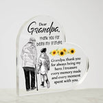 Dear Grandpa | Thank You For Being My Grandpa | Heart-Shaped Acrylic Plaque - Zealous Christian Gear - 8