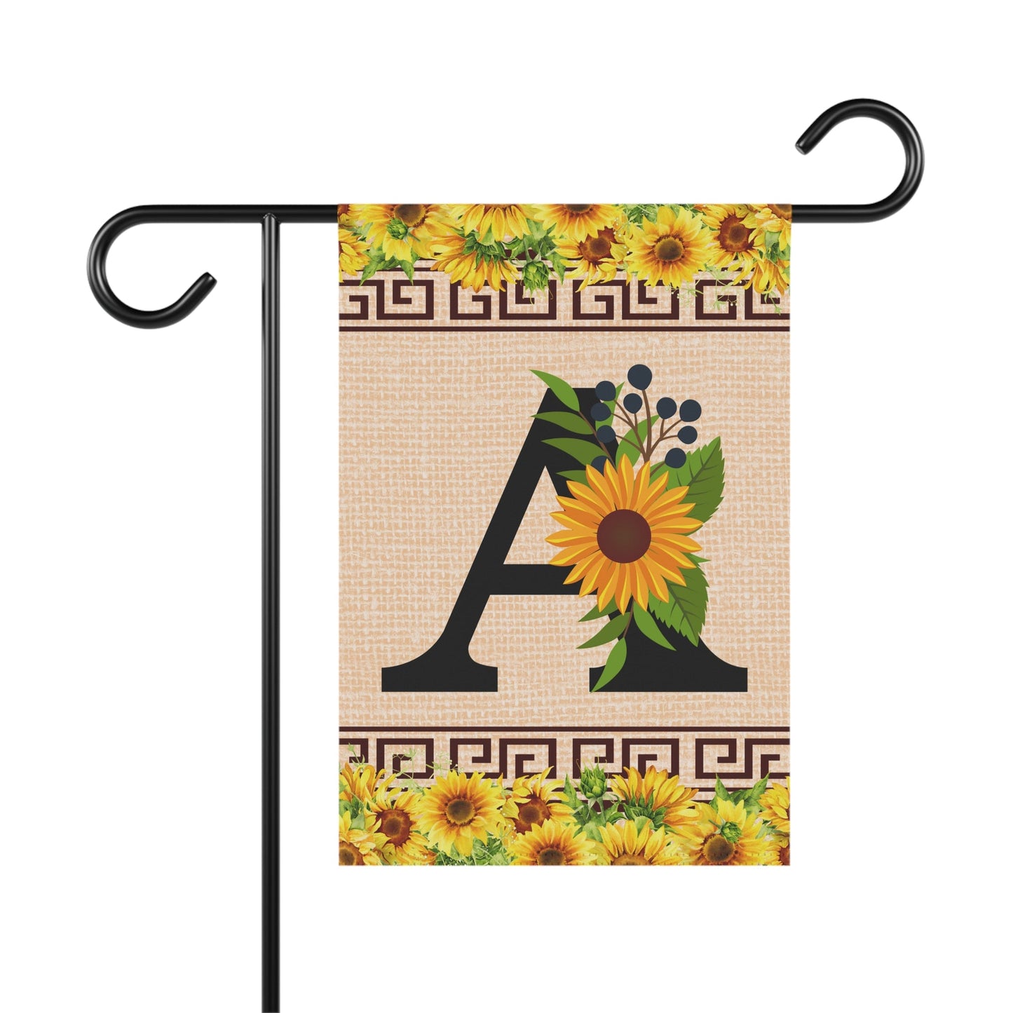 Elegant Sunflower Design Garden Flag with A-Z Letter Variations - Zealous Christian Gear - 2