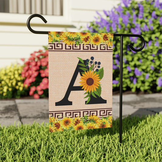 Elegant Sunflower Design Garden Flag with A-Z Letter Variations - Zealous Christian Gear - 1