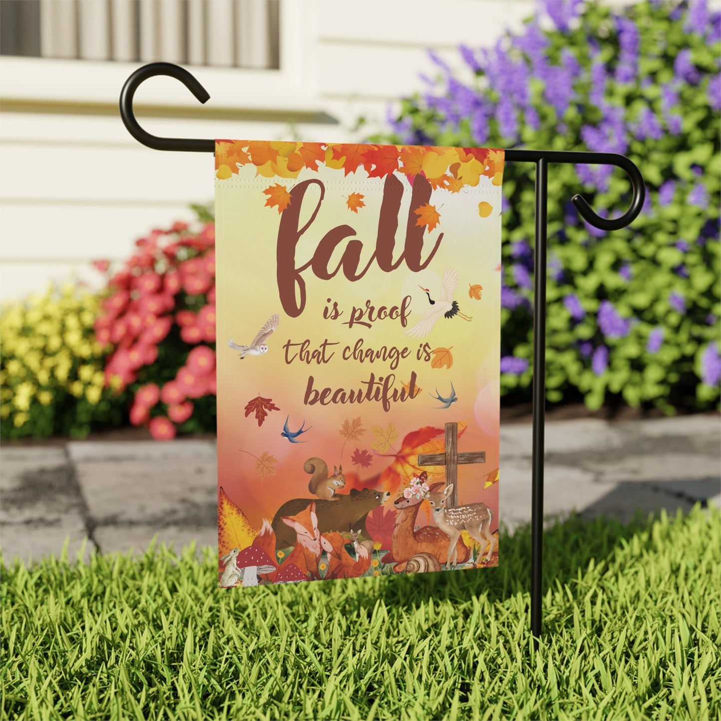 Fall Is Proof Change Is Beautiful | Decorative Flag - Zealous Christian Gear - 4