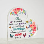 Gigi - Garden Where Abundant Love Grows | Heart-Shaped Acrylic Plaque | Gifts for Grandmother - Zealous Christian Gear - 5