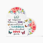 Gigi - Garden Where Abundant Love Grows | Heart-Shaped Acrylic Plaque | Gifts for Grandmother - Zealous Christian Gear - 3