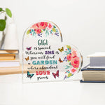 Gigi - Garden Where Abundant Love Grows | Heart-Shaped Acrylic Plaque | Gifts for Grandmother - Zealous Christian Gear - 6