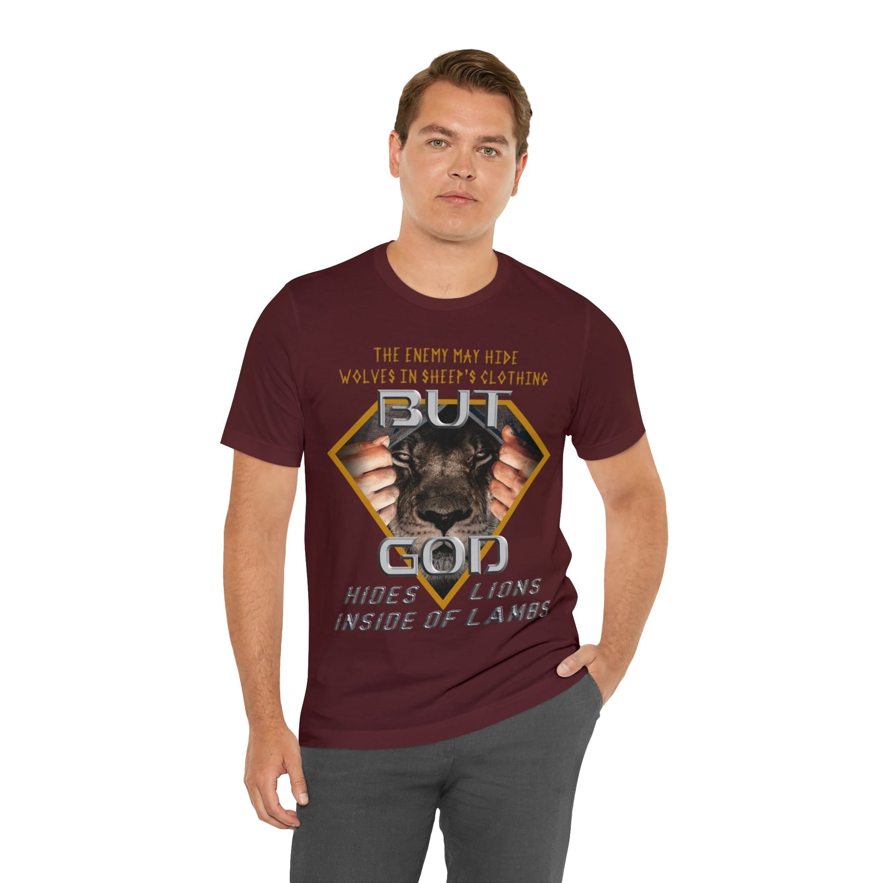 God Hides Lions Inside of Lambs | Unisex T-Shirt - Zealous Christian Gear - 10