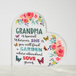 Grandma - Garden Where Abundant Love Grows | Heart-Shaped Acrylic Plaque | Gifts for Grandmother - Zealous Christian Gear - 4