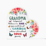 Grandma - Garden Where Abundant Love Grows | Heart-Shaped Acrylic Plaque | Gifts for Grandmother - Zealous Christian Gear - 2