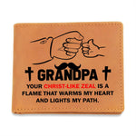 GRANDPA: Your Christ-Like Zeal Is A Flame | Graphic Leather Wallet - Zealous Christian Gear - 1