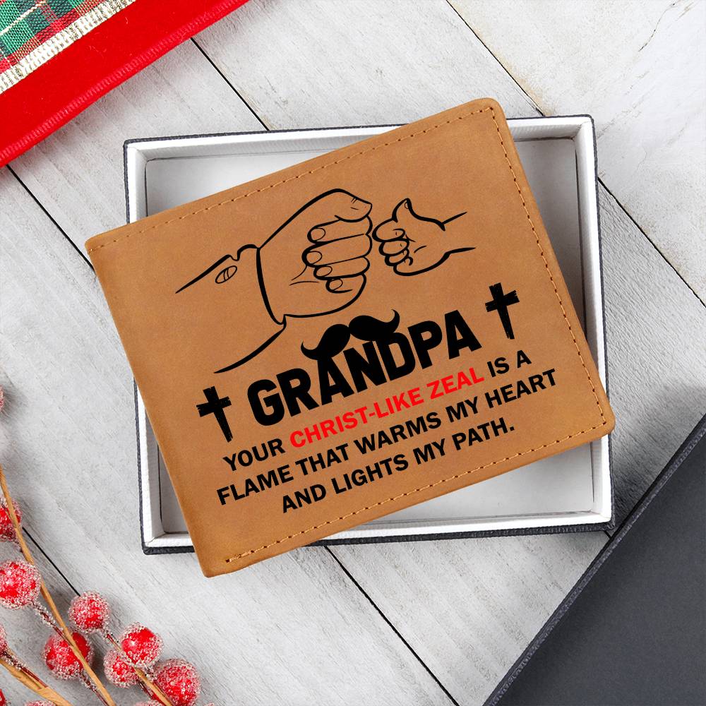 GRANDPA: Your Christ-Like Zeal Is A Flame | Graphic Leather Wallet - Zealous Christian Gear - 8