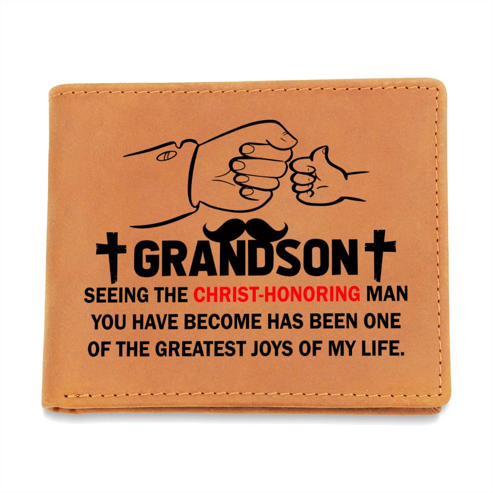 GRANDSON: THE CHRIST-HONORING MAN | Graphic Leather Wallet - Zealous Christian Gear - 3