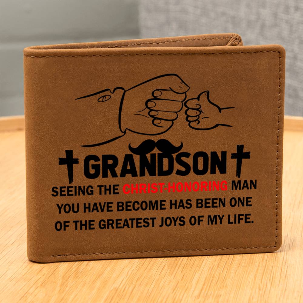 GRANDSON: THE CHRIST-HONORING MAN | Graphic Leather Wallet - Zealous Christian Gear - 5