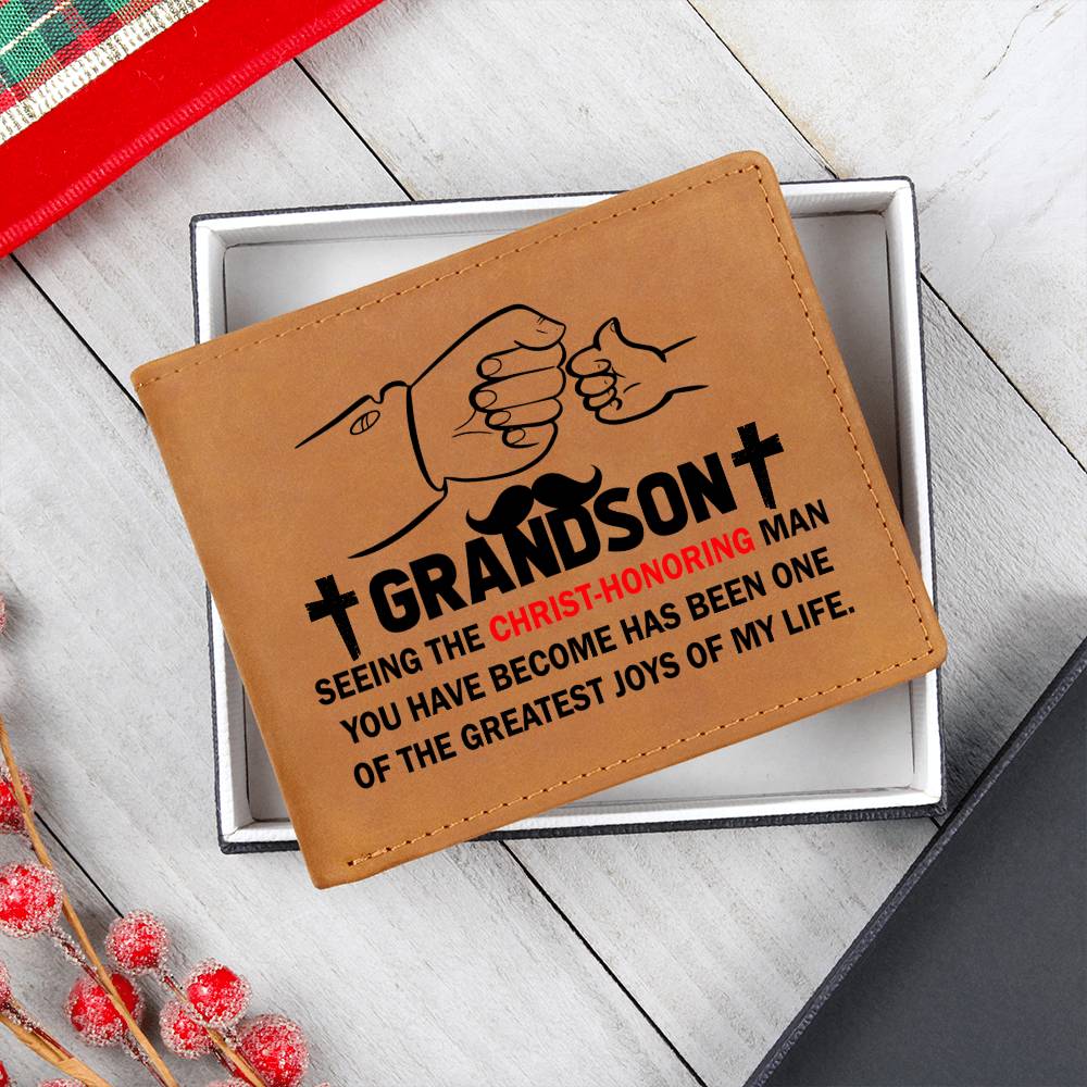 GRANDSON: THE CHRIST-HONORING MAN | Graphic Leather Wallet - Zealous Christian Gear - 9