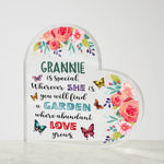 Grannie - Garden Where Abundant Love Grows | Heart-Shaped Acrylic Plaque | Gifts for Grandmother - Zealous Christian Gear - 4