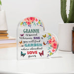 Grannie - Garden Where Abundant Love Grows | Heart-Shaped Acrylic Plaque | Gifts for Grandmother - Zealous Christian Gear - 6